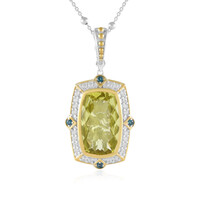 Zilveren halsketting met een Ouro Verde kwarts (Dallas Prince Designs)
