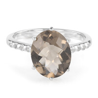 Zilveren ring met een rookkwarts