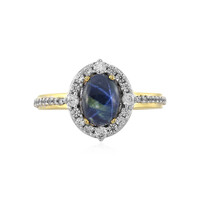 Zilveren ring met een blauwe ster saffier
