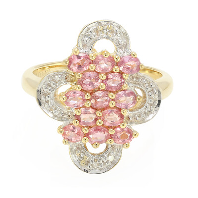 Gouden ring met Onverhitte Padparadscha Saffieren (AMAYANI)