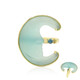 Gouden ring met een Blauwe chalcedoon (Glenn Lehrer)