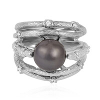Zilveren ring met een Tahiti parel (TPC)