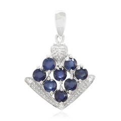 Zilveren hanger met blauwe saffieren
