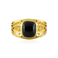 Zilveren herenring met een zwarte spinel