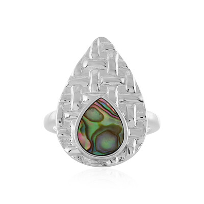 Zilveren ring met een Abalone schelp (MONOSONO COLLECTION)