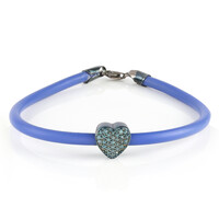 Zilveren armband met blauwe diamanten