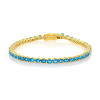 Zilveren armband met neon blauwe apatieten