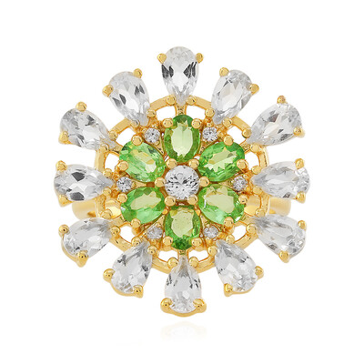 Zilveren ring met witte topaasstenen