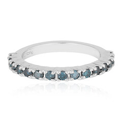 Zilveren ring met I3 Champagne Diamanten