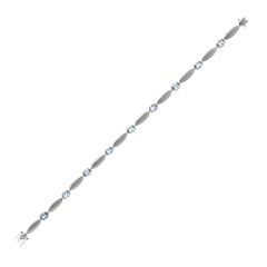 Platina armband met Santa Maria-aquamarijnstenen (CUSTODANA)