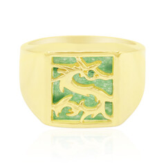 Zilveren ring met een groene jade