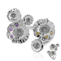 Zilveren ring met roze saffieren
