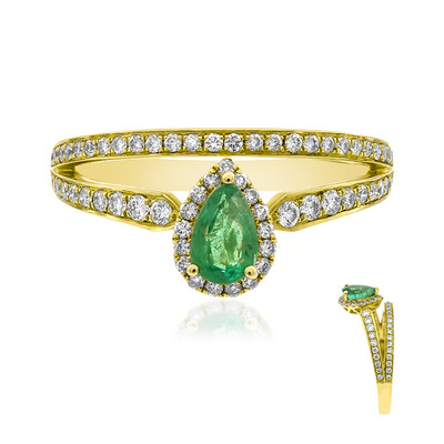 Gouden ring met een AAA Zambia smaragd (CIRARI)