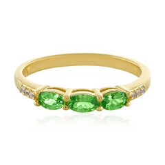 Zilveren ring met tsavorieten