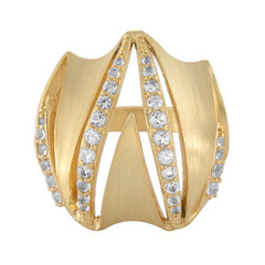 Zilveren ring met witte topaasstenen