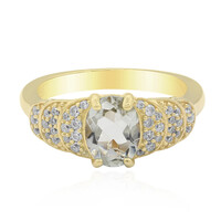 Zilveren ring met een groene amethist