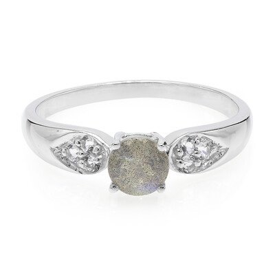 Zilveren ring met een spectroliet