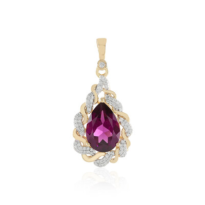 Gouden hanger met een magenta granaat (SUHANA)