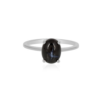 Zilveren ring met een Indische Ster Diopsied