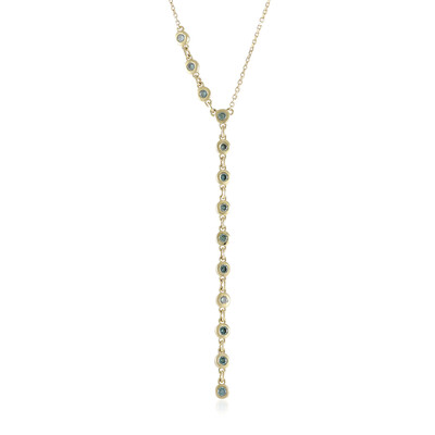 Gouden halsketting met VS1 hemel-blauwe diamanten
