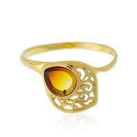 Zilveren ring met een Baltische barnsteen