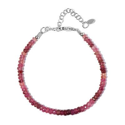 Zilveren armband met roze toermalijnen