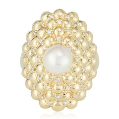 Gouden ring met een Akoya parel (de Melo)