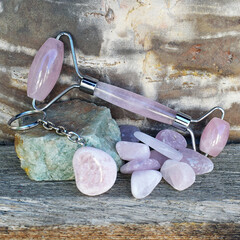 Wellness accessoire met een rozen kwarts (Lapis Vitalis)