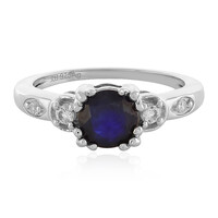 Zilveren ring met een blauwe saffier