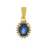 Zilveren hanger met een blauwe saffier