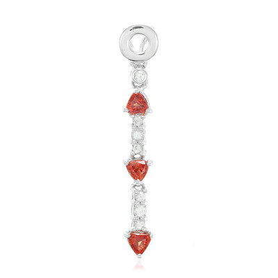 Zilveren hanger met avondrode robijn