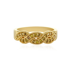 Zilveren ring met I3 Gele Diamanten