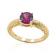 Gouden ring met een magenta granaat (de Melo)