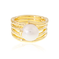 Zilveren ring met een zoetwater kweekparel