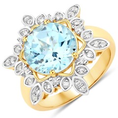 Zilveren ring met een hemel-blauwe topaas