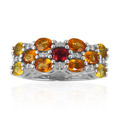 Zilveren ring met saffieren