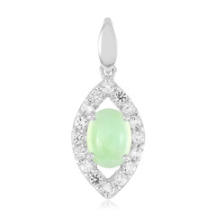 Zilveren hanger met een keizerlijk chrysopraas