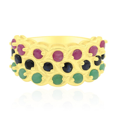 Zilveren ring met blauwe saffieren