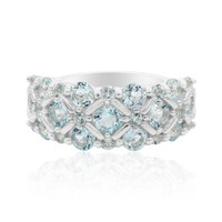 Zilveren ring met een hemel-blauwe topaas