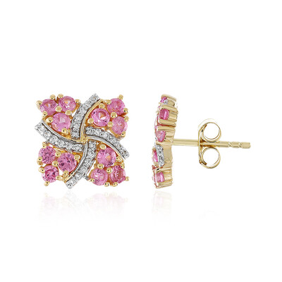 Gouden oorbellen met roze saffieren (Adela Gold)