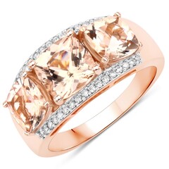 Gouden ring met een AAA morganiet