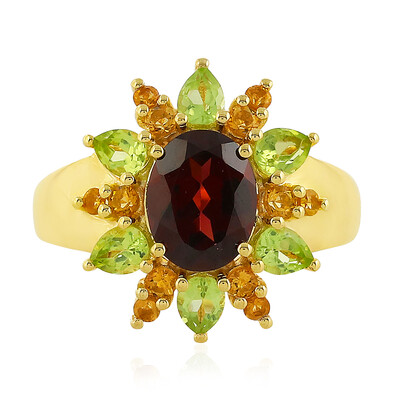 Zilveren ring met een framboos rhodoliet