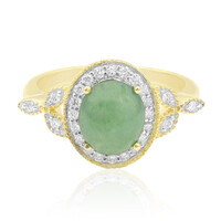 Gouden ring met een Edelgroene Jadeiet