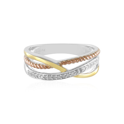 Zilveren ring met I3 (J) Diamanten