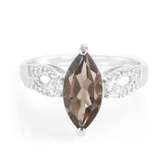 Zilveren ring met een rookkwarts