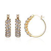 Messingen oorbellen met I3 (I) Diamanten (Juwelo Style)