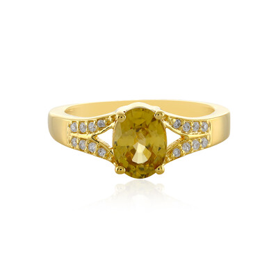 Zilveren ring met een Gele Zirkoon