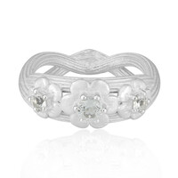 Zilveren ring met een witte topaas