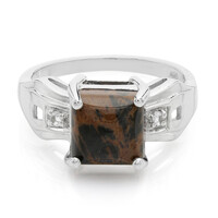Zilveren ring met een mahonie obsidiaan
