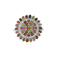 Zilveren ring met toermalijnen